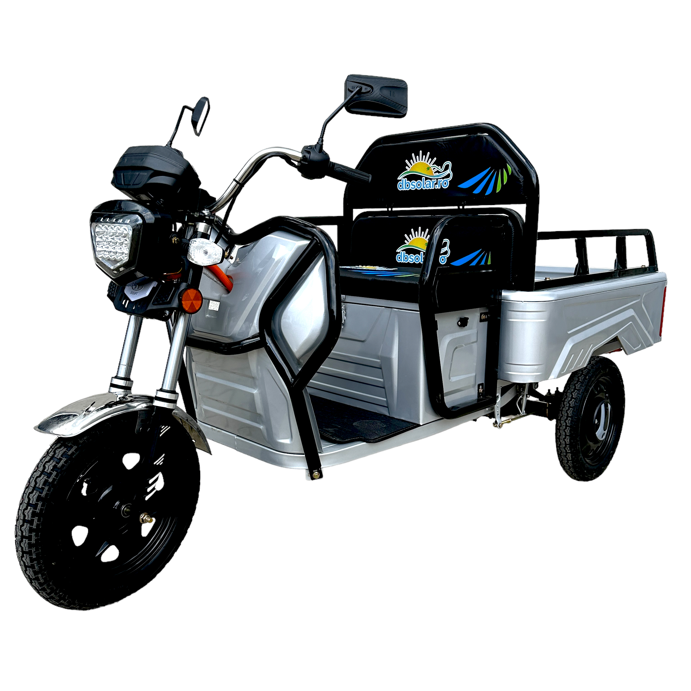 Triciclete electrice - Triciclu Tricicleta Electrica Cargo TUK TUK Bena Basculabila 2 Locuri Baterie 20Ah Scuter [2]