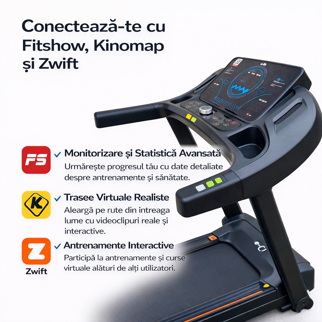 Banda de alergat E-fit CP-C2 Electrica Viteza 0.8-14km/h Greutate suportata 120Kg cu Inclinare Automata [2]
